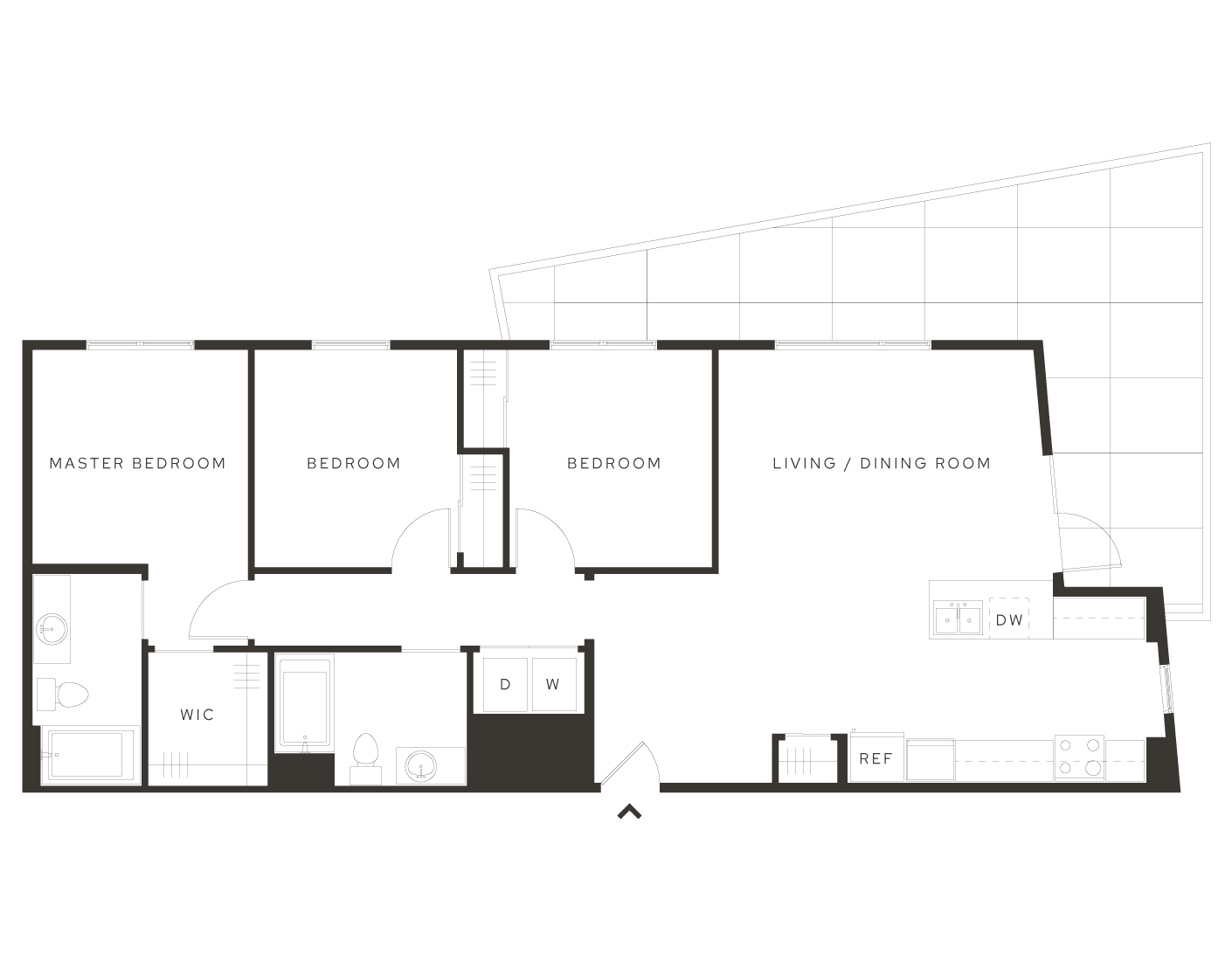 Avia apartments in Salt Lake City 3-bedroom penthouse floor plan